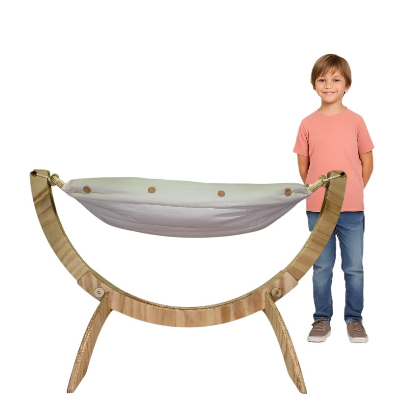 Hamaca para niños con base de madera plegable (Hasta 5 años)