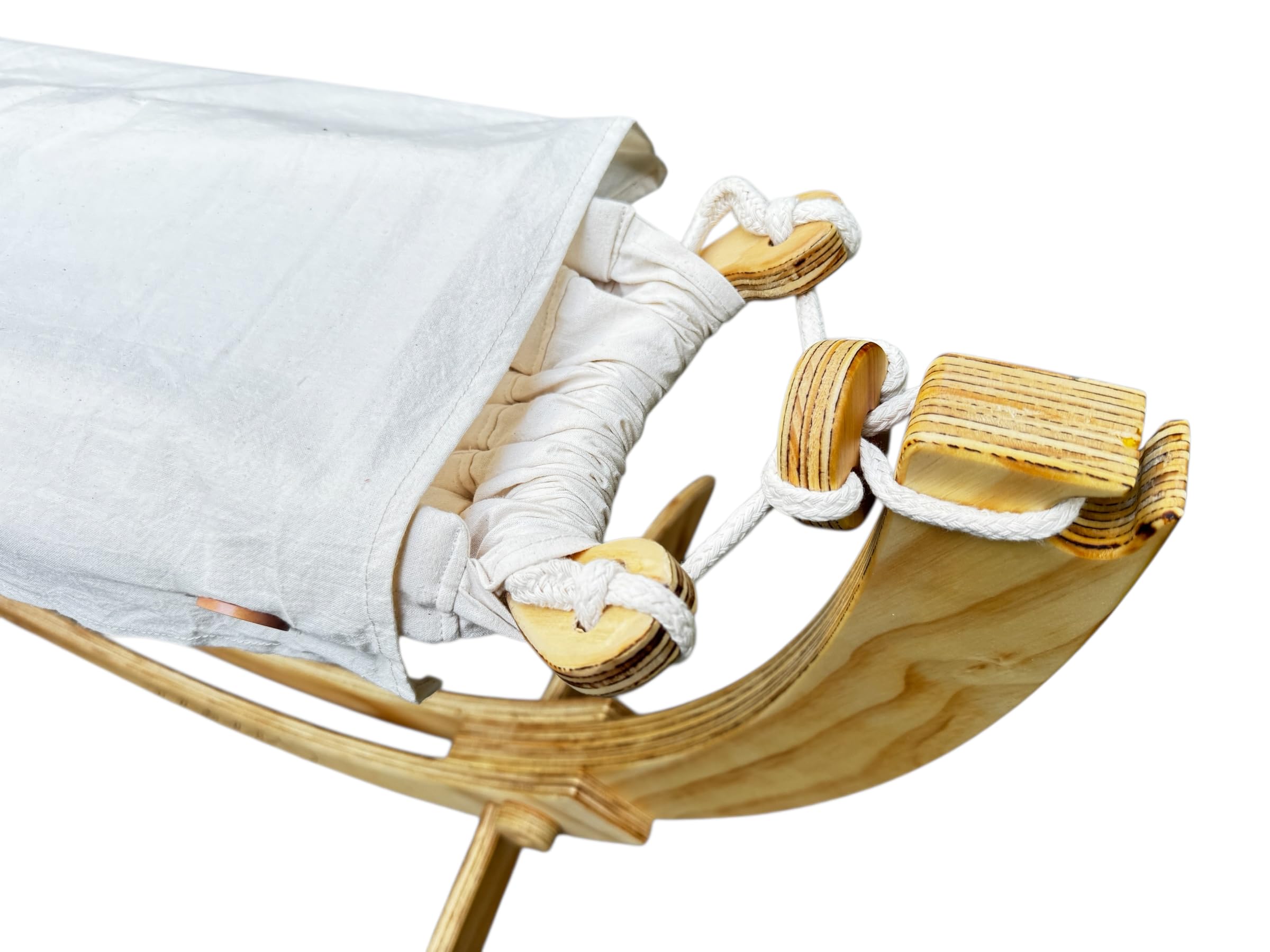 Hamaca para niños con base de madera plegable (Hasta 3 años)