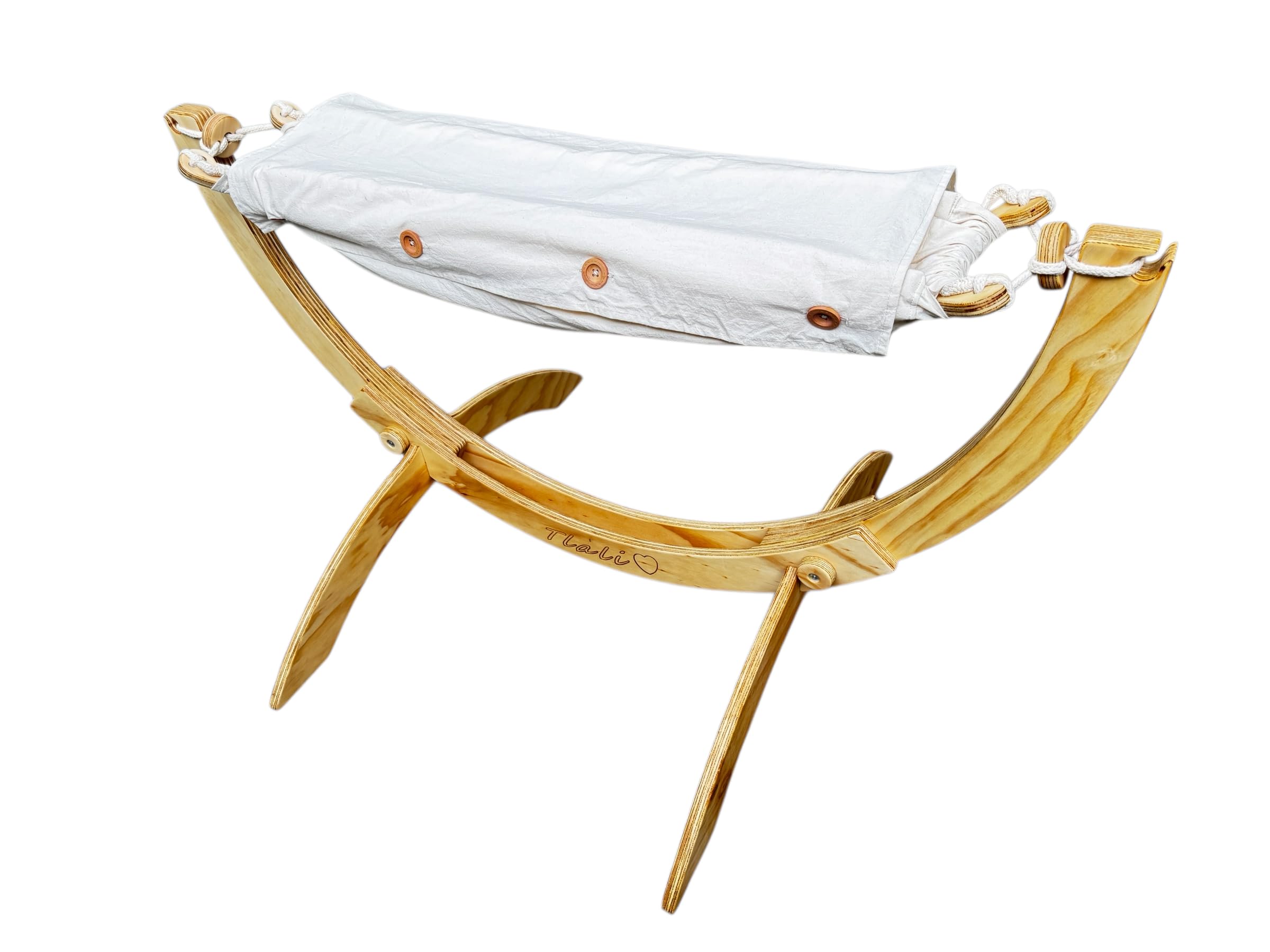Hamaca para niños con base de madera plegable (Hasta 3 años)