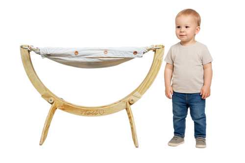 Hamaca para niños con base de madera plegable (Hasta 3 años)